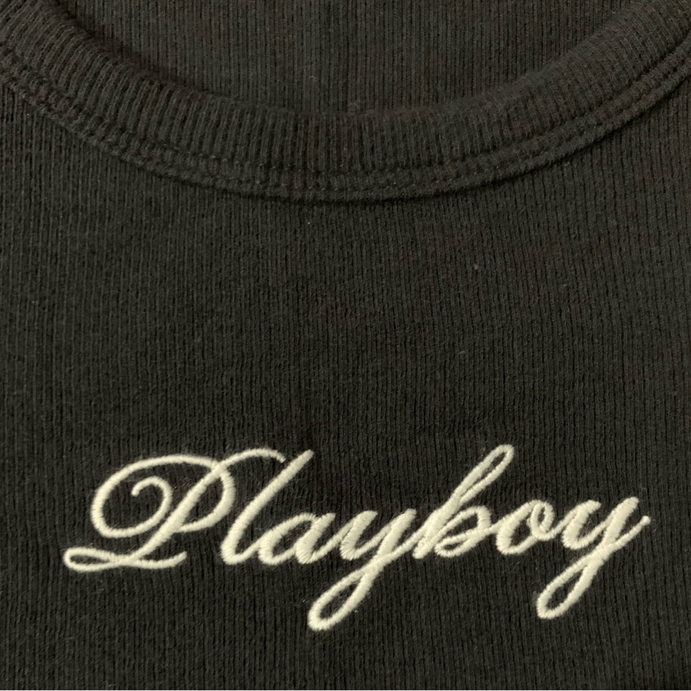 Playboy by PACSUN black ribbed tank - Picture 3 of 7